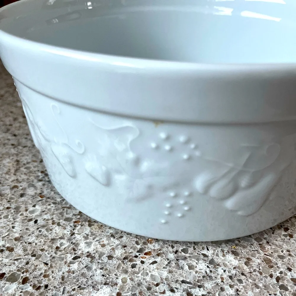Crate & Barrel White Porcelain Serving Bowl